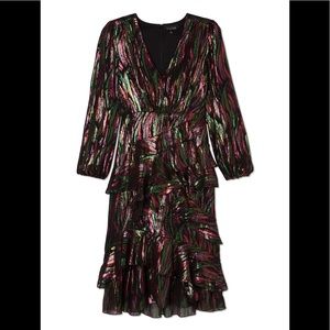 Saloni black rainbow cocktail dress